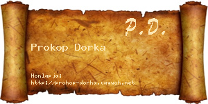 Prokop Dorka névjegykártya